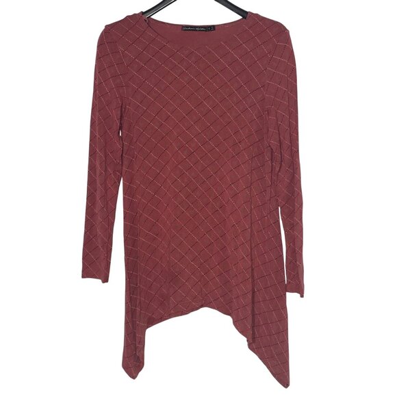 Gudrun Sjoden Heart Dotted Tunic Top Sz SM Stretch Lightweight Minimalist - Picture 1 of 6